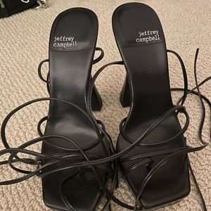 Black Jeffrey Campbell lace up heels worn once size 7
